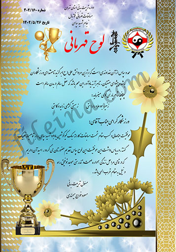 سری جدید لوح تقدیر خام کاراته سبک کیوکوشین